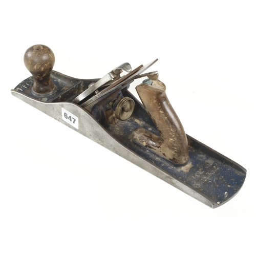 647 - A RECORD No 5 1/2 Stay Set fore plane, lacks handle spur G