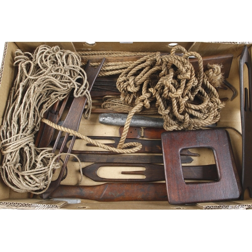 665 - A rare collection of fishing net maker's tools incl. braiding needles, rope and mesh gauges etc G