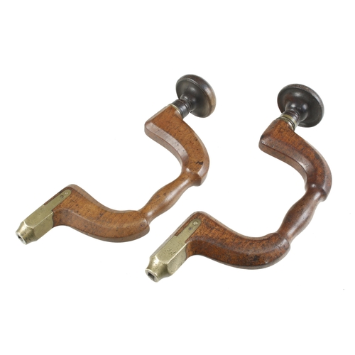 669 - Two brass button pad beech braces by MOSELEY and ARTHUR G