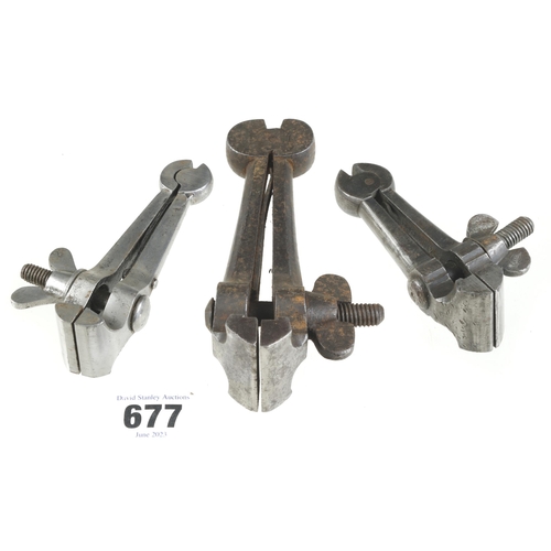 677 - A hand vice by BUCK and two others G+