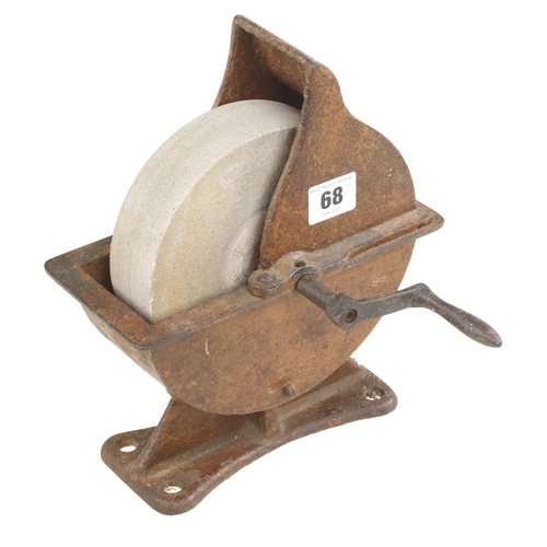 68 - A cast iron hand grindstone G