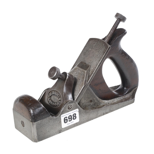 698 - An adjustable NORRIS smoother 30% orig early Norris iron remains, repair to handle G