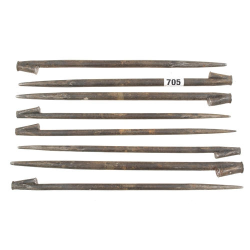 705 - Eight steel drawbore pins G