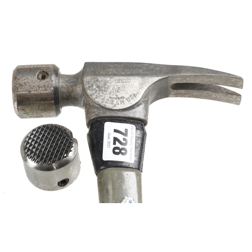 728 - A VAUGHAN USA 16oz titanium framing hammer with interchangeable head G+