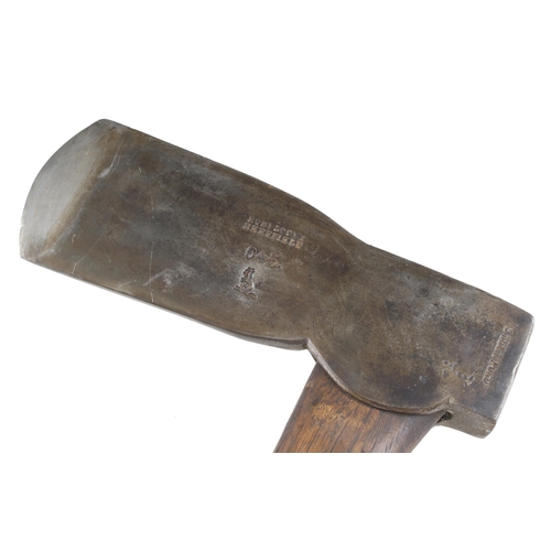 781 - A felling axe by ROBERT SORBY No 045 also marked Steel Pol'd, with ash handle and 4