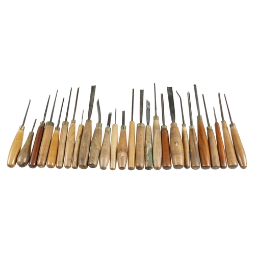 801 - 26 carving tools mostly for fine work G+