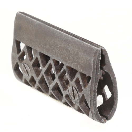 821 - A most unusual pierced iron scraper blade holder G+