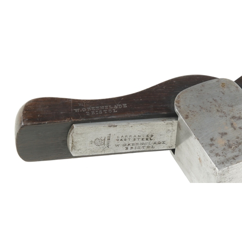 899 - A little used skew mouth iron shoulder plane by GREENSLADE Bristol (unusually stamped on the side of... 