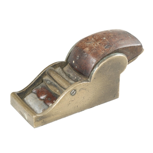 908 - A small steel soled brass chariot plane 3