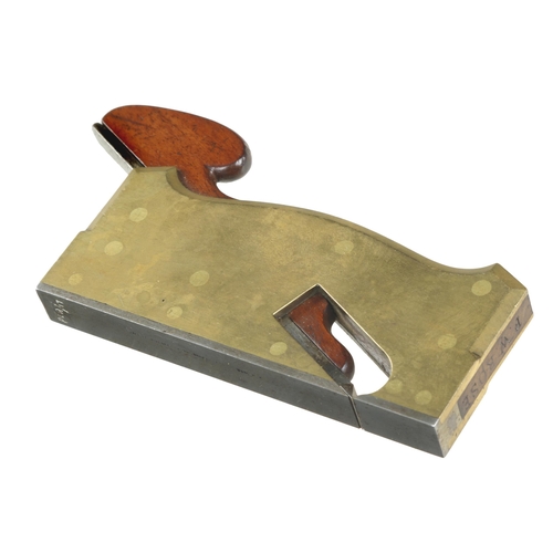 911 - A recent steel soled brass rebate plane 4 1/2