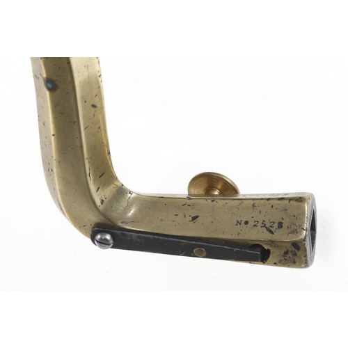 939 - A very rare brass framed brace by G HORTON Sheffield and Registered Nov. 8th 1850 No 2525 with ebony... 