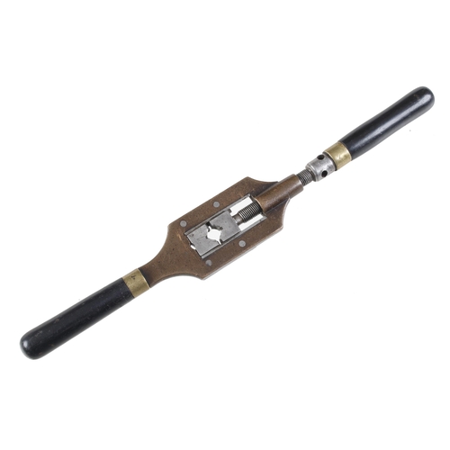 944 - A fine quality adjustable thread chaser by FENN with ebony and brass handles, some wear but G+