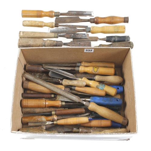 332 - 40 old chisels and gouges G