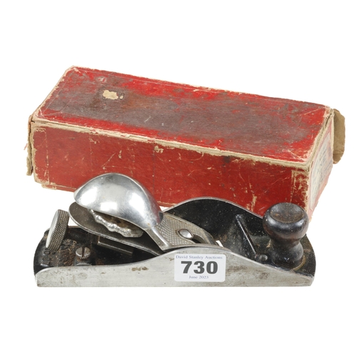 730 - A MILLARS FALLS No 07 skew mouth block plane with removable side, one screw missing from side, in or... 