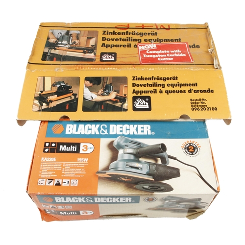 110 - A B & D multi sander 240v and an ELU d/t jig both in orig boxes, Pat tested