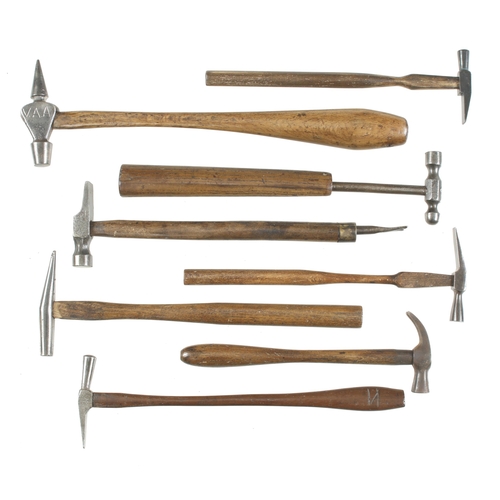 191 - Eight small watch, clock and other hammers G