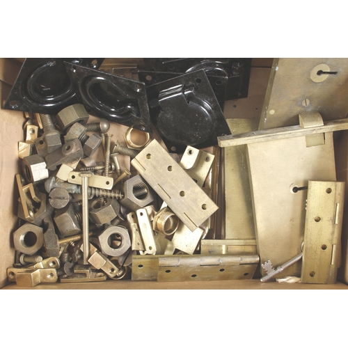 202 - Three large brass locks (two lack keys) and other items G