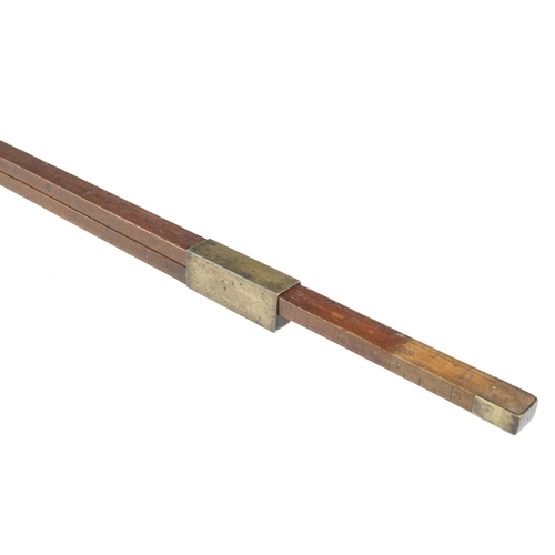 210 - A 5' boxwood and brass rule by ASTON extending to 10' for internal measuring G+