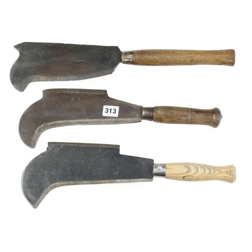 313 - A double edge billhook and two single edge G