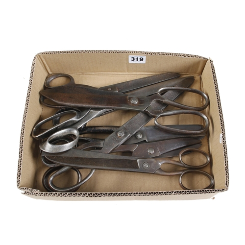 319 - Seven large shears G