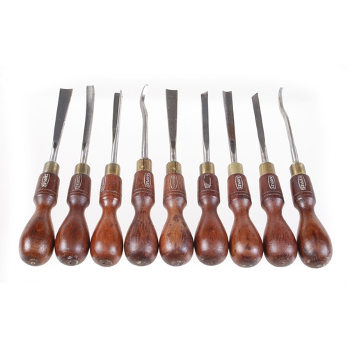 341 - A set of 9 MARPLES carving tools G+