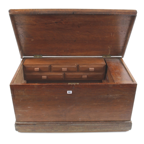 361 - A mahogany tool chest 35