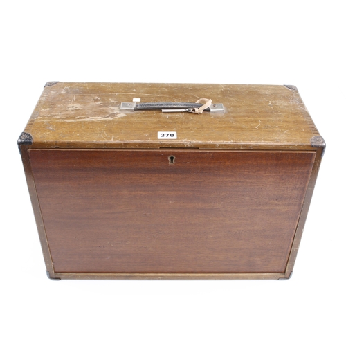 370 - An engineer's 8 drawer tool box by MOORE & WRIGHT with one replaced drawer & brass knobs with variou... 