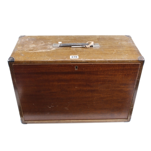 370 - An engineer's 8 drawer tool box by MOORE & WRIGHT with one replaced drawer & brass knobs with variou... 