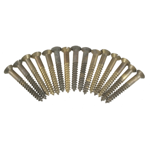 393 - 15 large brass screws 32 gauge x 4