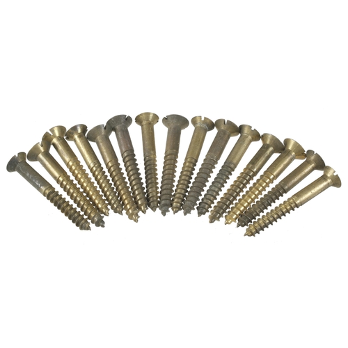 394 - 15 large brass screws 24 gauge x 3 1/2