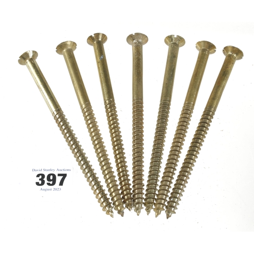 397 - Seven brass screws 6