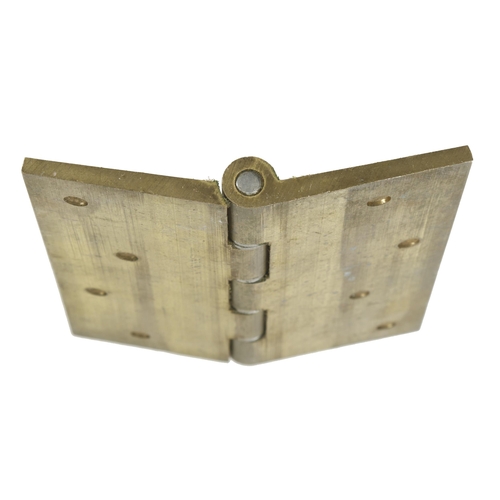 398 - Ten large brass hinges with steel bushes 5