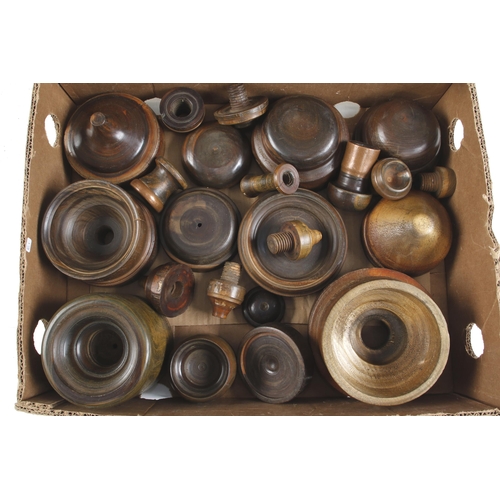 429 - 29 silversmith's rare metal spinning formers mostly in lignum vitae for loving or trophy cups G