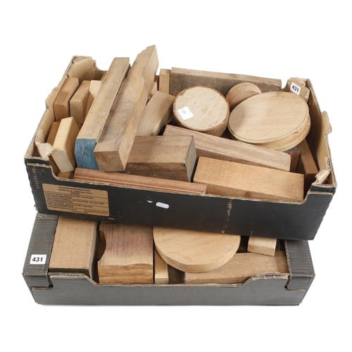 431 - Two boxes of hardwood offcuts G