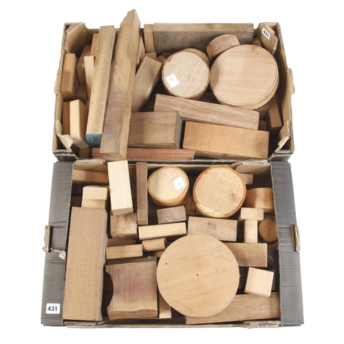 431 - Two boxes of hardwood offcuts G