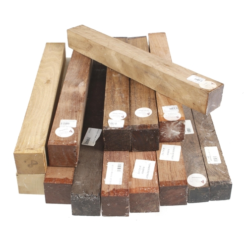 437 - 16 lengths of various hardwood inc. bubinga, leadwood, wenge, tangka, etc mainly 24