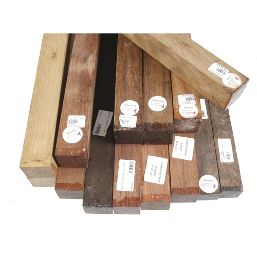 437 - 16 lengths of various hardwood inc. bubinga, leadwood, wenge, tangka, etc mainly 24