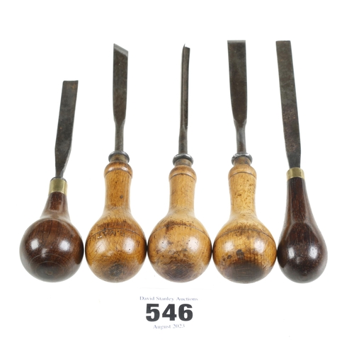 546 - Five small carving tools G+