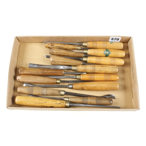 570 - 14 carving tools by TAYLOR G+