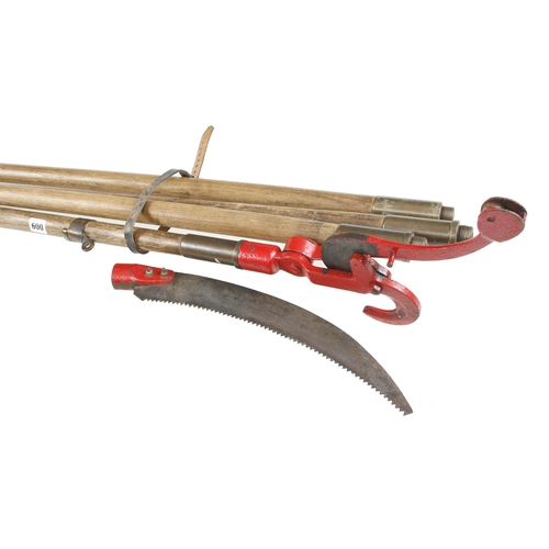 600 - A tree branch lopper and saw with 4 extensions to 20' G