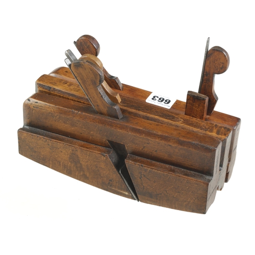 663 - An unusual dado plane marked WOOD, a compassed hollow and 1/4 round G