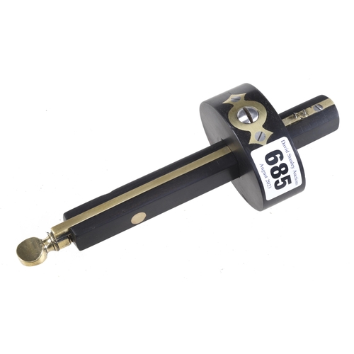 685 - A refurbished ebony and brass mortice gauge G++