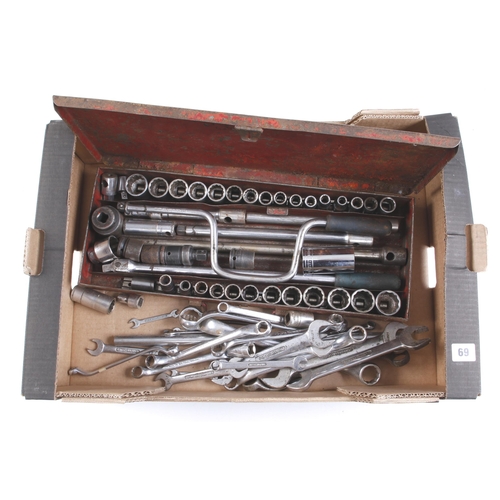 69 - A BRITOOL socket set and quantity of spanners G