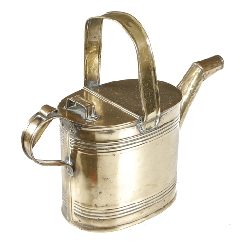 692 - A brass plated 5 pint watering can G+