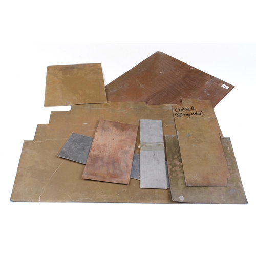 72 - Quantity of brass and copper plate 9Kg G