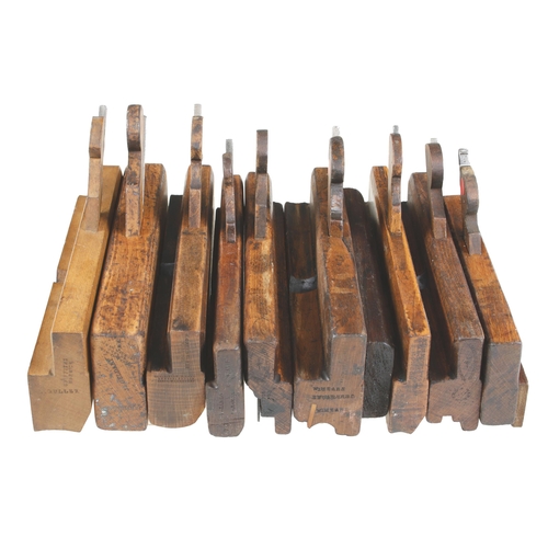 743 - Nine moulding planes and 5 other beech planes G