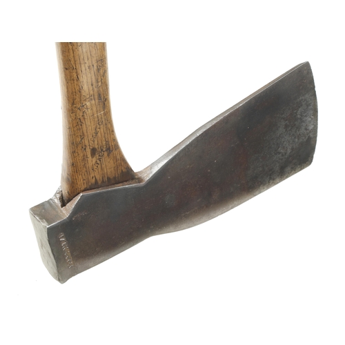 808 - A rare Lincoln pattern wheelwright's side axe by MARPLES (see No 1273 in their 1909 catalogue) G