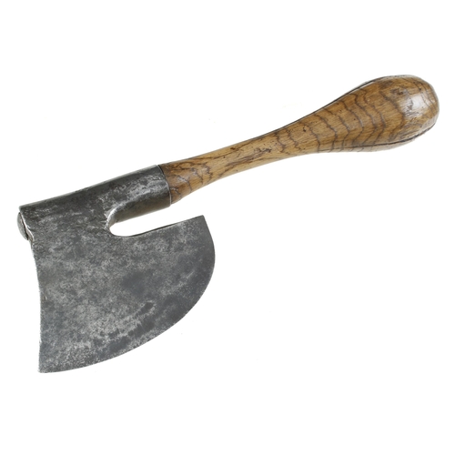 809 - An unusual, named European, quarter moon, R/H side axe with wide bevel and probably orig bulbous ash... 