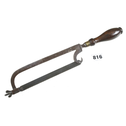 816 - A nice quality small hacksaw with rosewood handle and 6