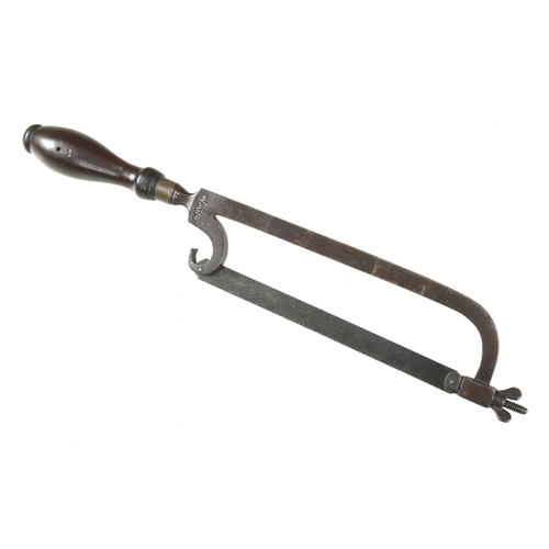 816 - A nice quality small hacksaw with rosewood handle and 6